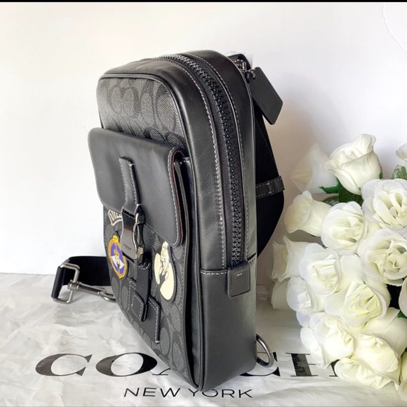 NWT Coach Disney X Coach Track Pack In Signature Canvas With Patches CC113 - Picture 3 of 11